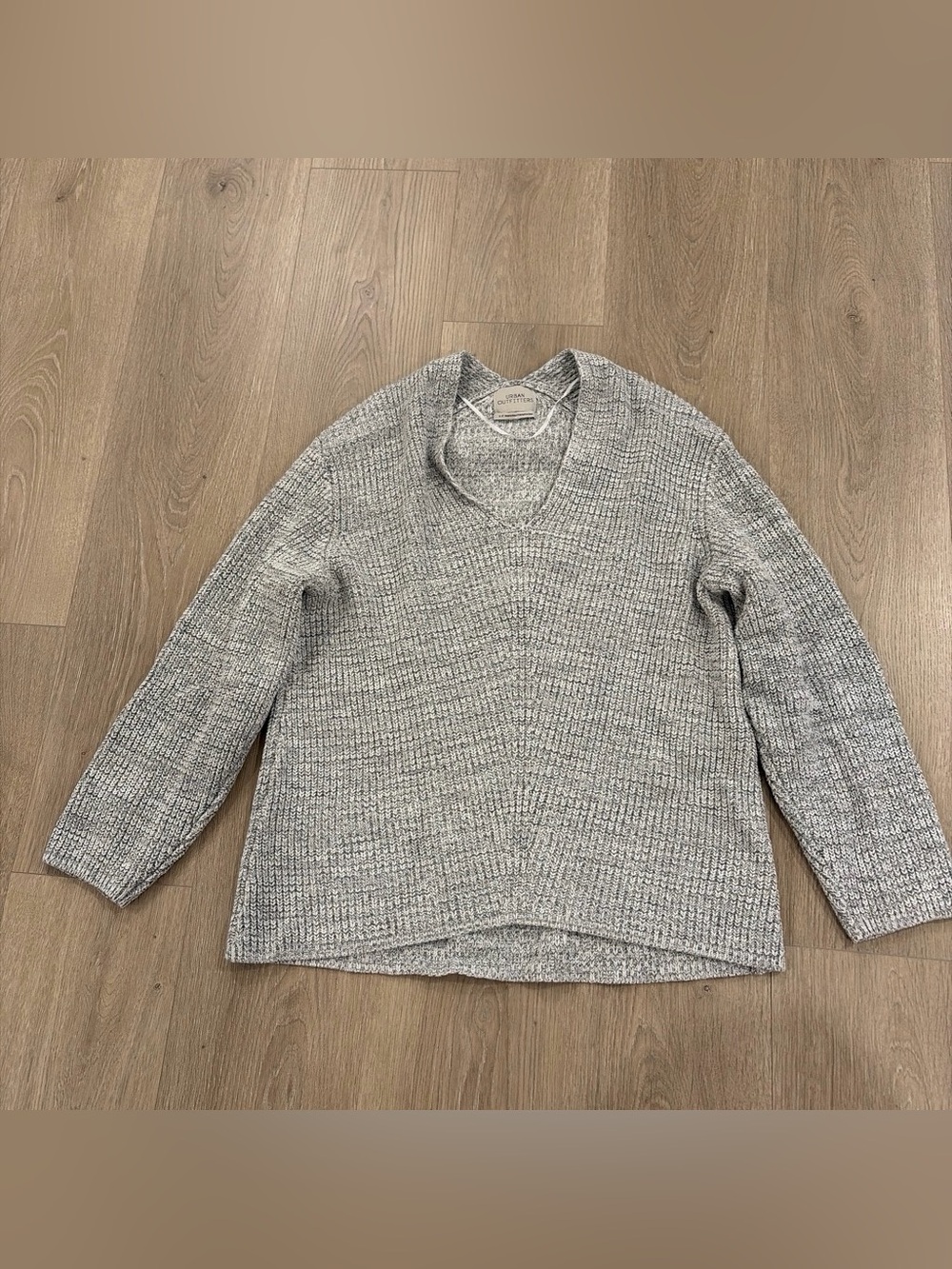 Urban Outfitters Gray Marled V-Neck Sweater